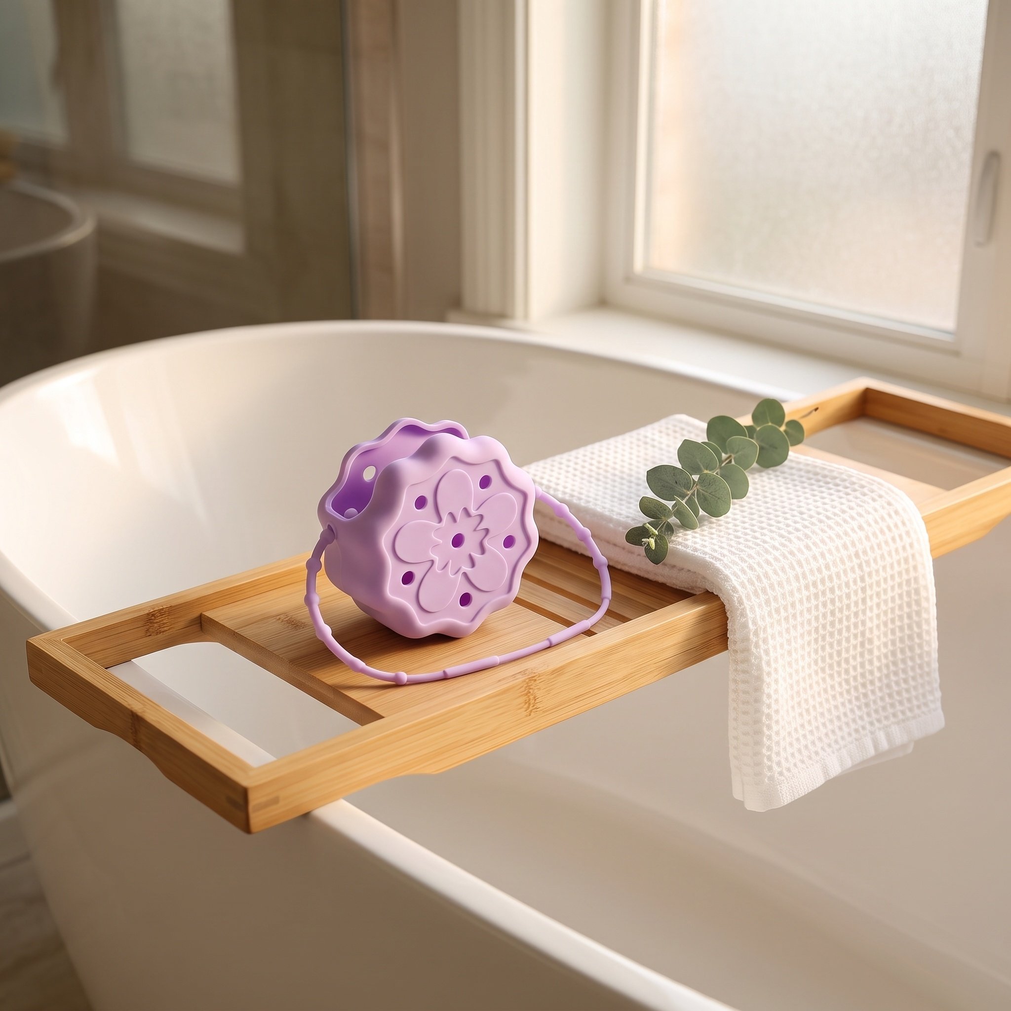 Shower Steamer Tablet - Fioletowy silikonowy uchwyt do tabletek do