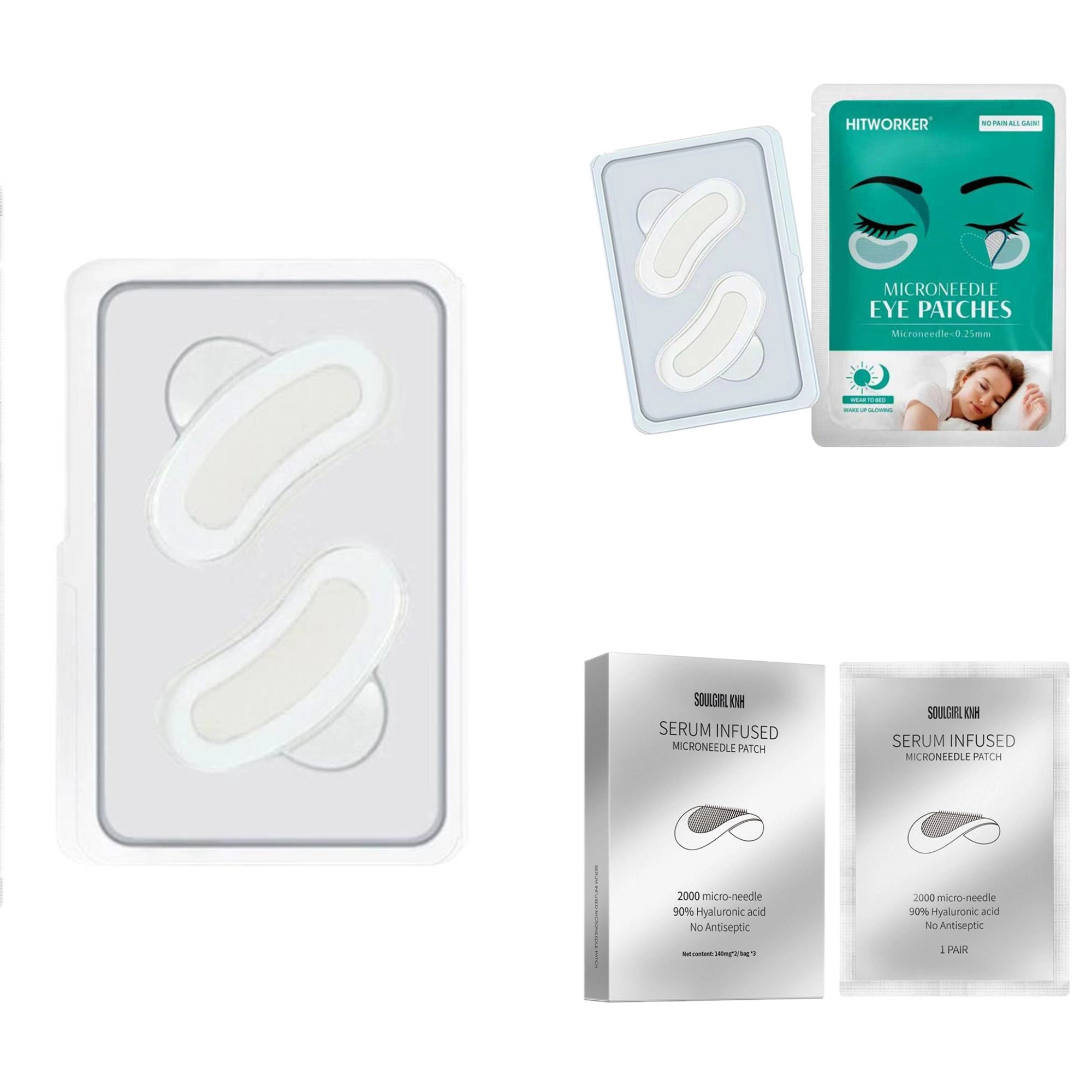 Microneedle Patch Eye - 1/3 Pary 0,25MM Rozpuszczalnych w Wodzie